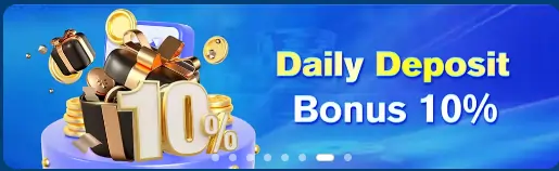 daily deposit bonus 10% at sugal7777!